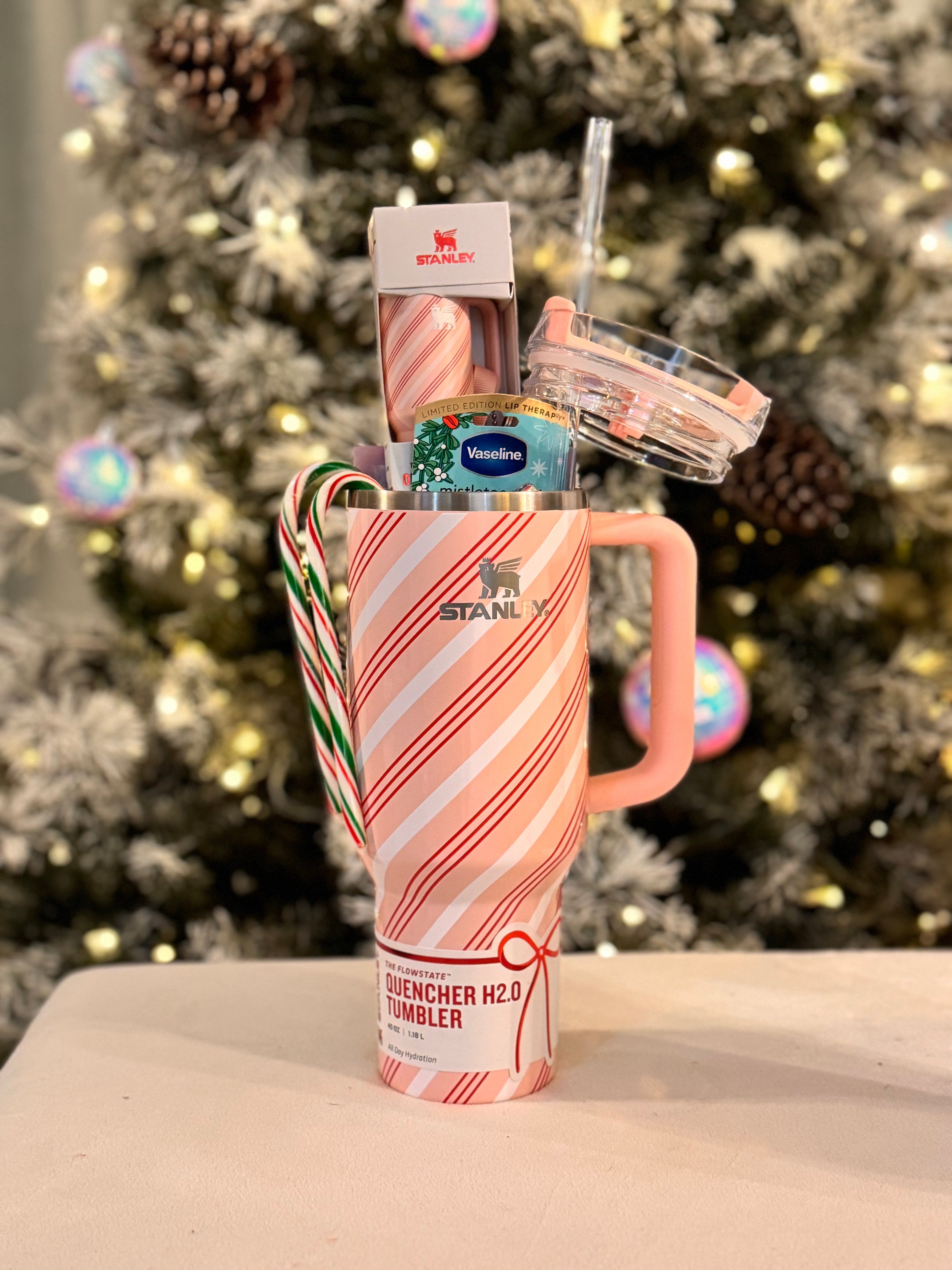 The “Sips & Self Care” gift tumbler in Strawberry Twist